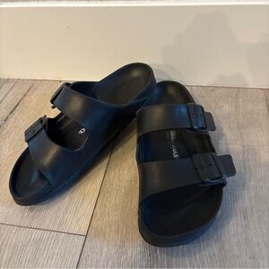 Birkenstock Arizona Eva Black EU 38 Womens Sz 7.5  US Double Strap Sandals